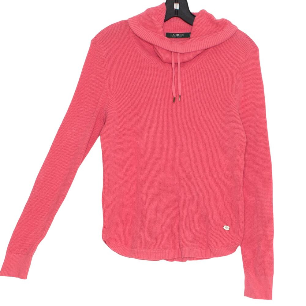 Lauren Ralph Lauren Sweater Y2K Cottage Cozy Preppy Minimalist Pink Size Medium - Picture 7 of 7